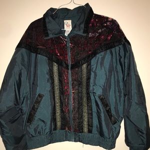 80s Velvet Embellished Windbreaker